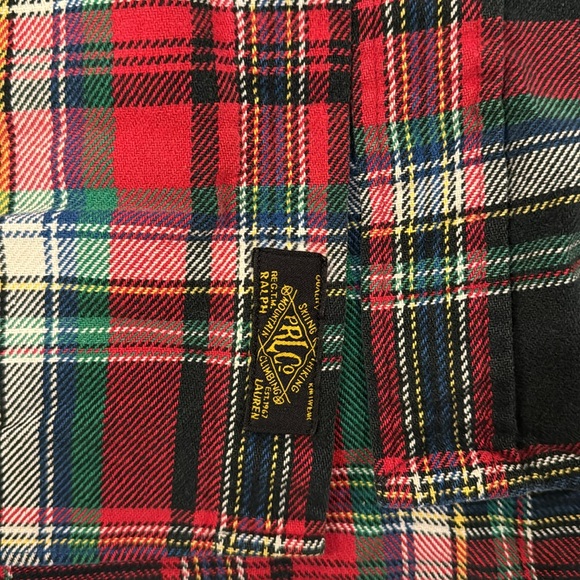 Polo Ralph Lauren men’s M flannel long sleeve shirt with black pearl button - Picture 2 of 4